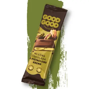 Mlečna čokolada polnjena s pistacijino kremo
